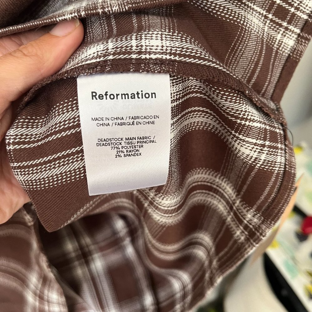 Reformation Brown Plaid Dress - Picture 6 of 8